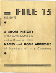 Cover of the Short History of the 529th QM Salvage and Repair Co.